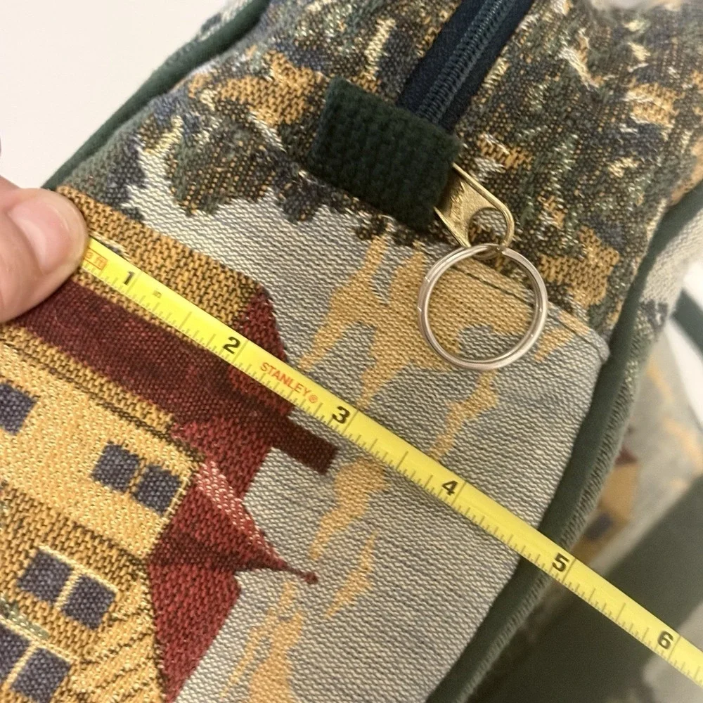 Vintage Toby Weston Golf Themed Tapestry Overnight Travel Satchel & Garment Bag